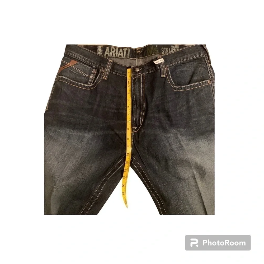 Ariat Arrowhead Deadrun Jeans Slim Straight Leg Five-Pockets Dark Wash M 40x32 - Picture 16 of 16